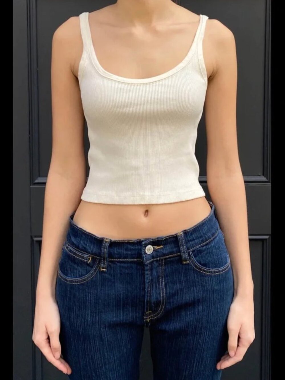Brandy Melville Beyonca Tank (Cream, One Size)